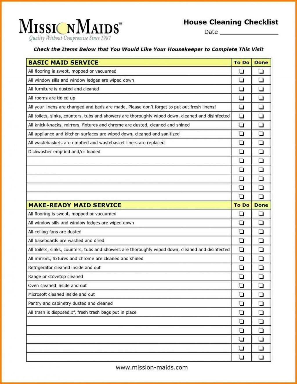 Business Plan The Ultimate House Cleaning Checklist Printable Pdf - Free Printable House Cleaning Checklist For Maid