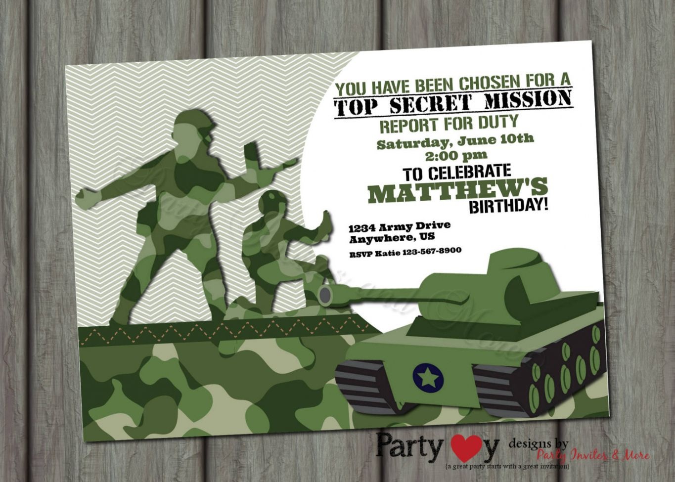 Camouflage Party Invitation Template • Invitation Template Ideas - Free Printable Camouflage Birthday Cards