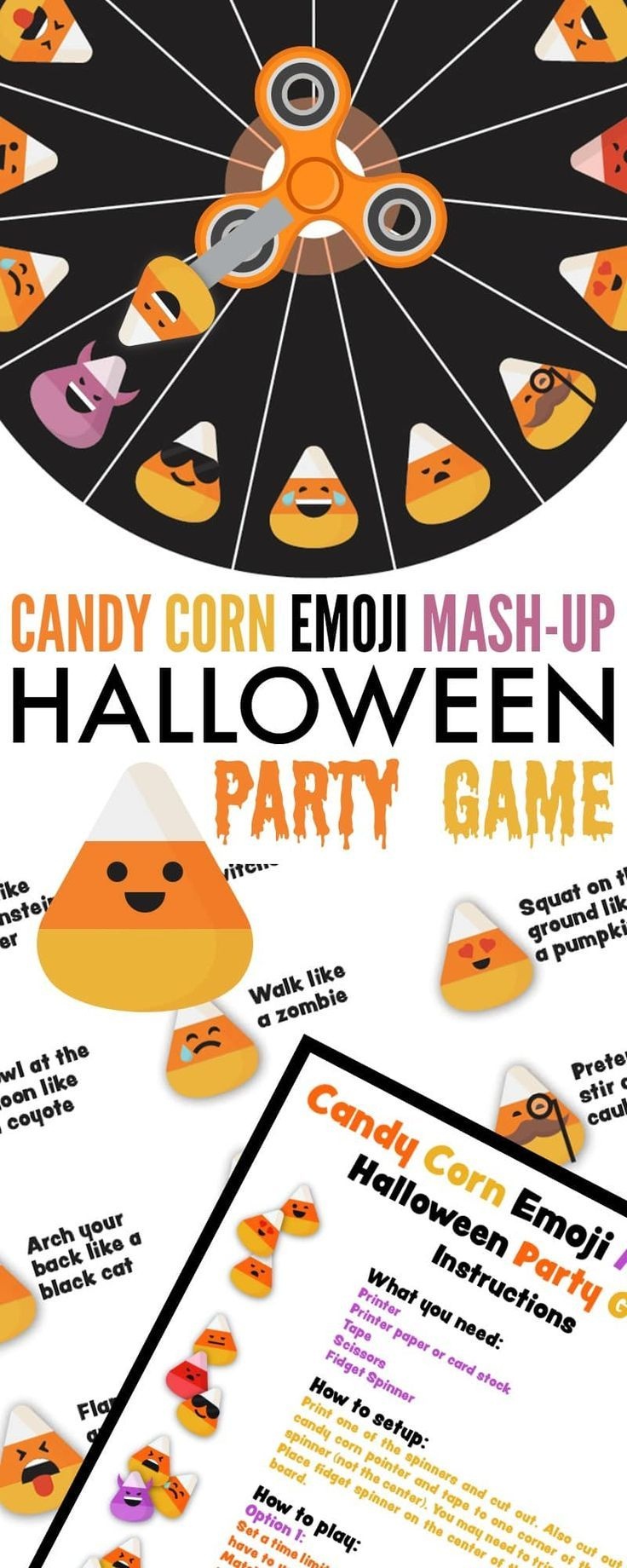 Candy Corn Emoji Mash-Up Halloween Party Game | Activities For Boys - Free Printable Halloween Party Games