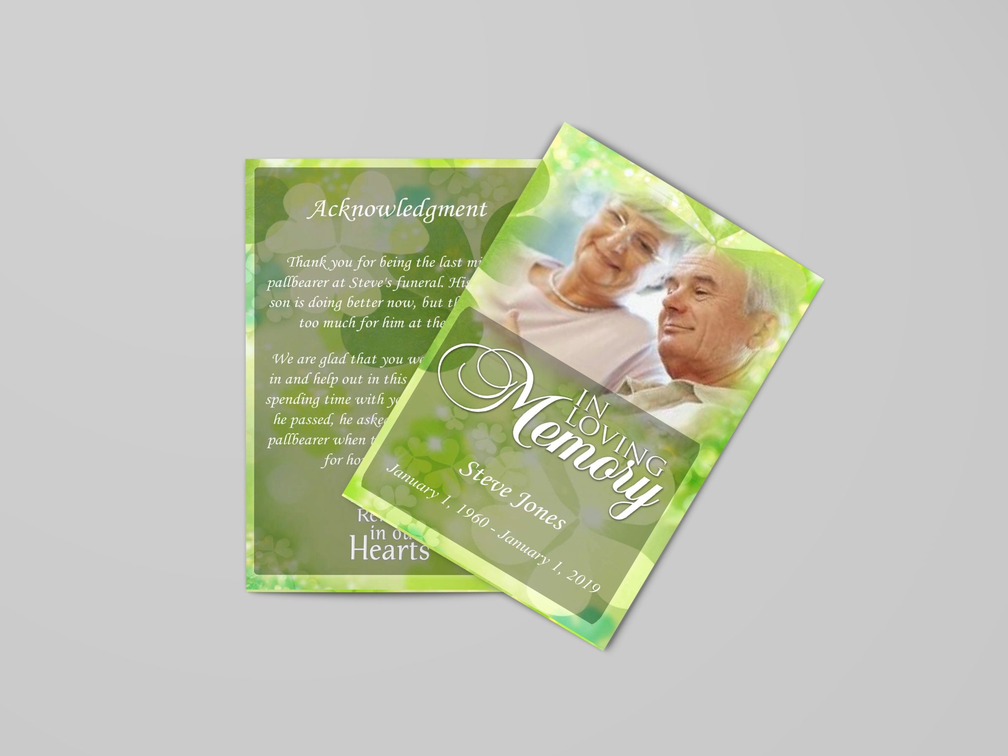 Celtic Irish Green Funeral Program Template | Quickfuneral Llc - Free Printable Funeral Programs