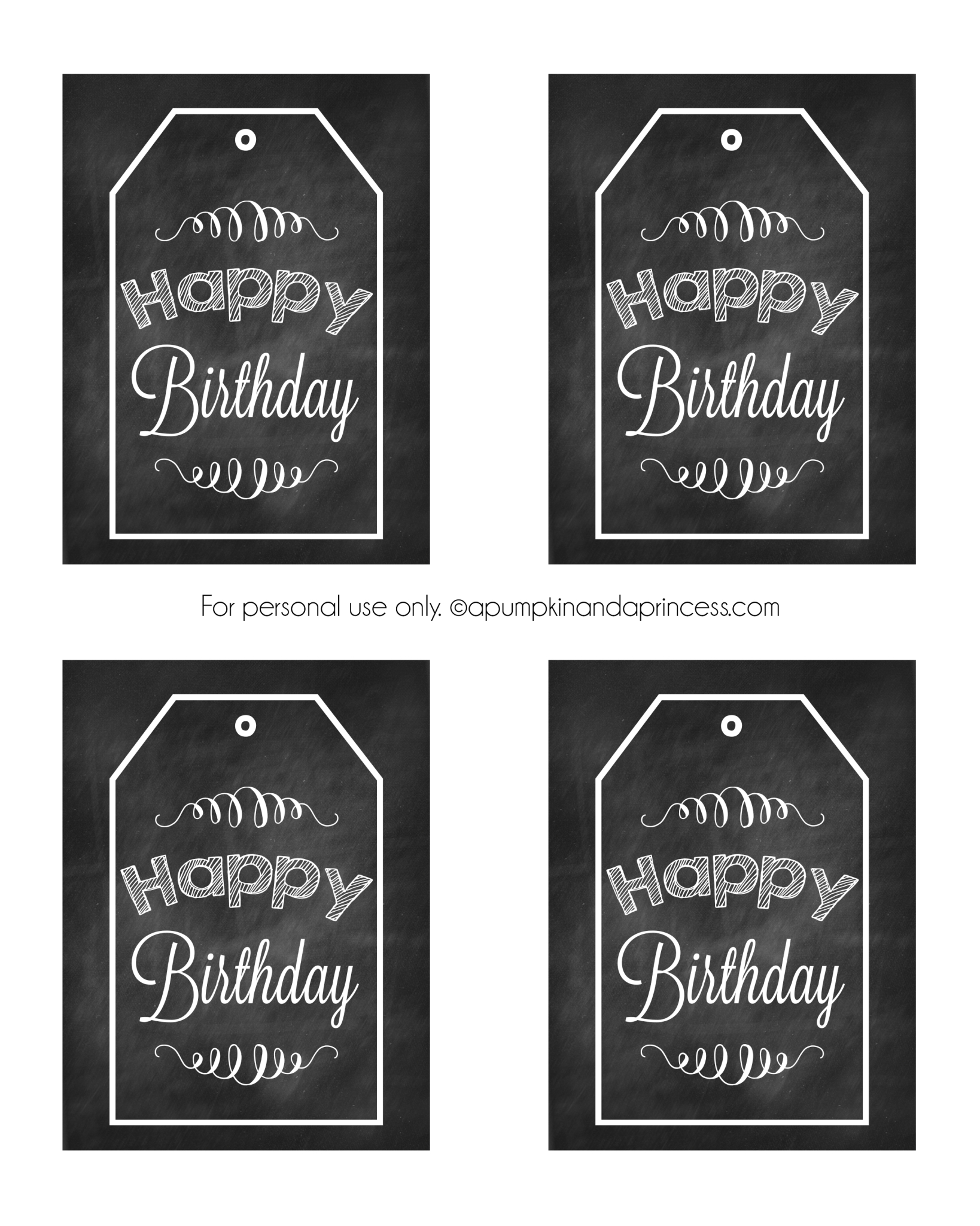 Chalkboard Birthday Tag Printable | Printables | Birthday Tags - Free Chalkboard Printables