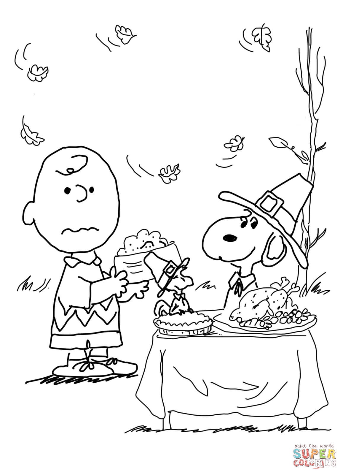 Charlie Brown Thanksgiving Coloring Page | Free Printable Coloring Pages - Free Printable Charlie Brown Halloween Coloring Pages
