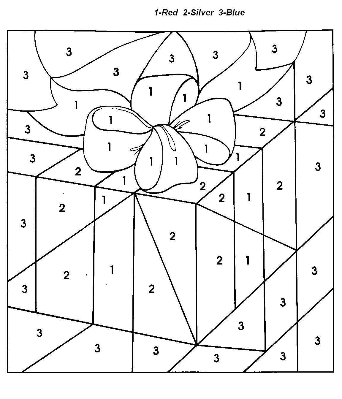 Christmas Coloring Pages With Numbers | Chrismast And New Year - Free Printable Christmas Color By Number Coloring Pages