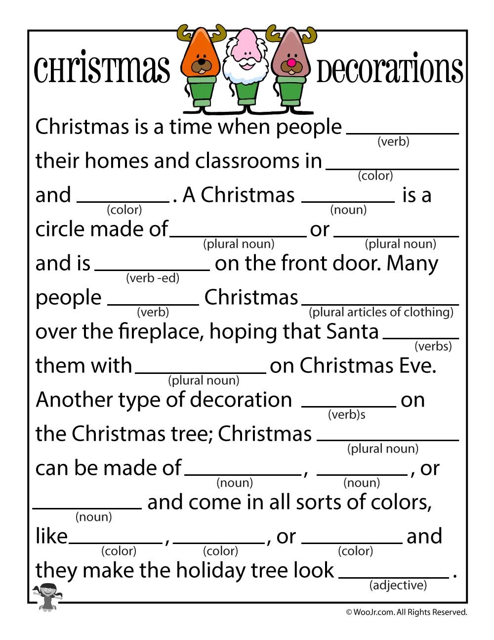 Christmas Mad Libs | Woo! Jr. Kids Activities - Free Printable Mad Libs For Middle School Students