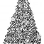 Christmas Tree With Ball Ornaments   Christmas Adult Coloring Pages   Free Printable Christmas Tree Ornaments To Color