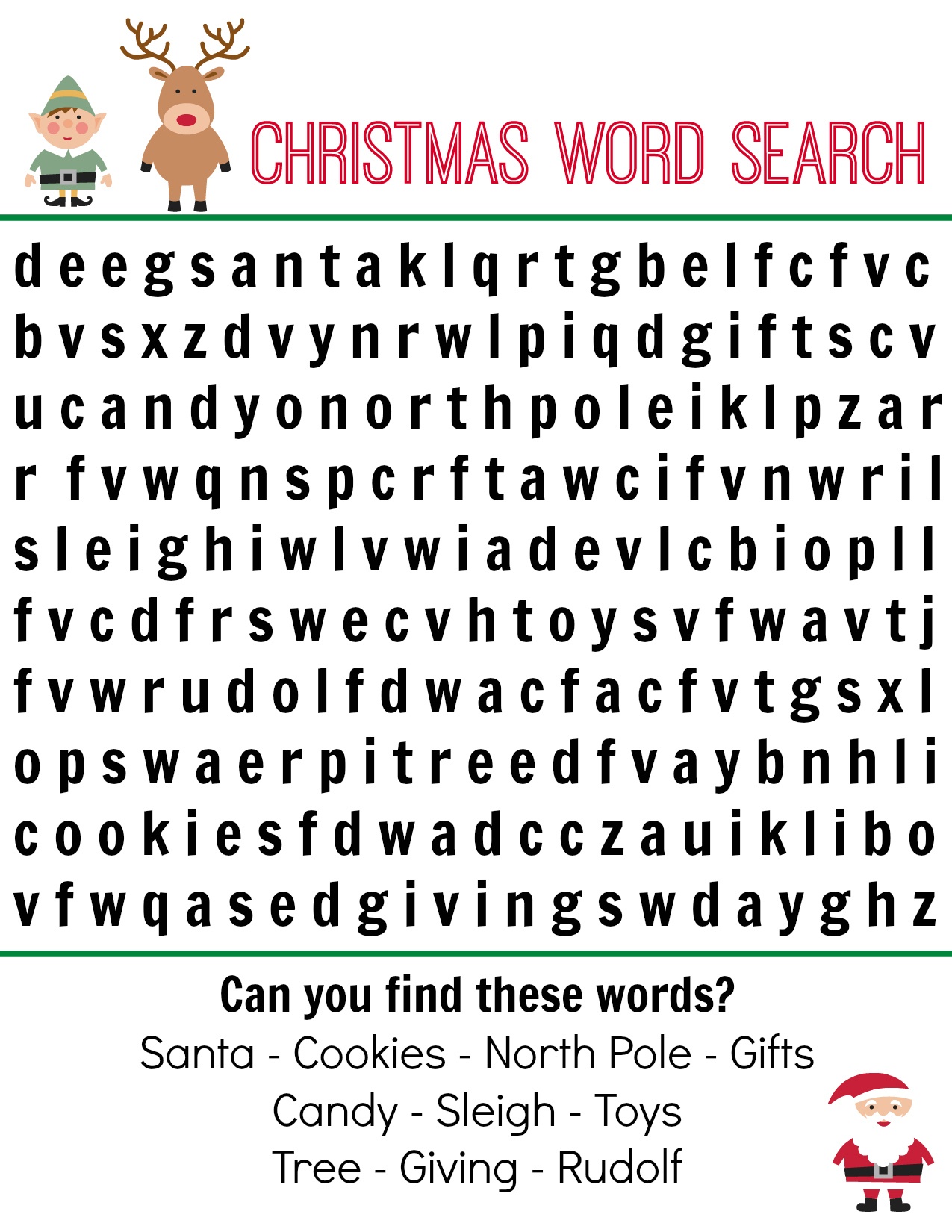 Christmas Word Search Free Printable - No Time For Flash Cards - Christmas Find A Word Printable Free