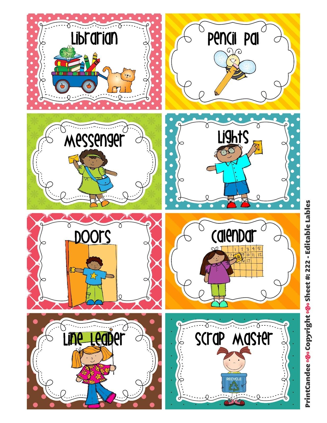 Classroom Helper Chart Free Printables Free Printable