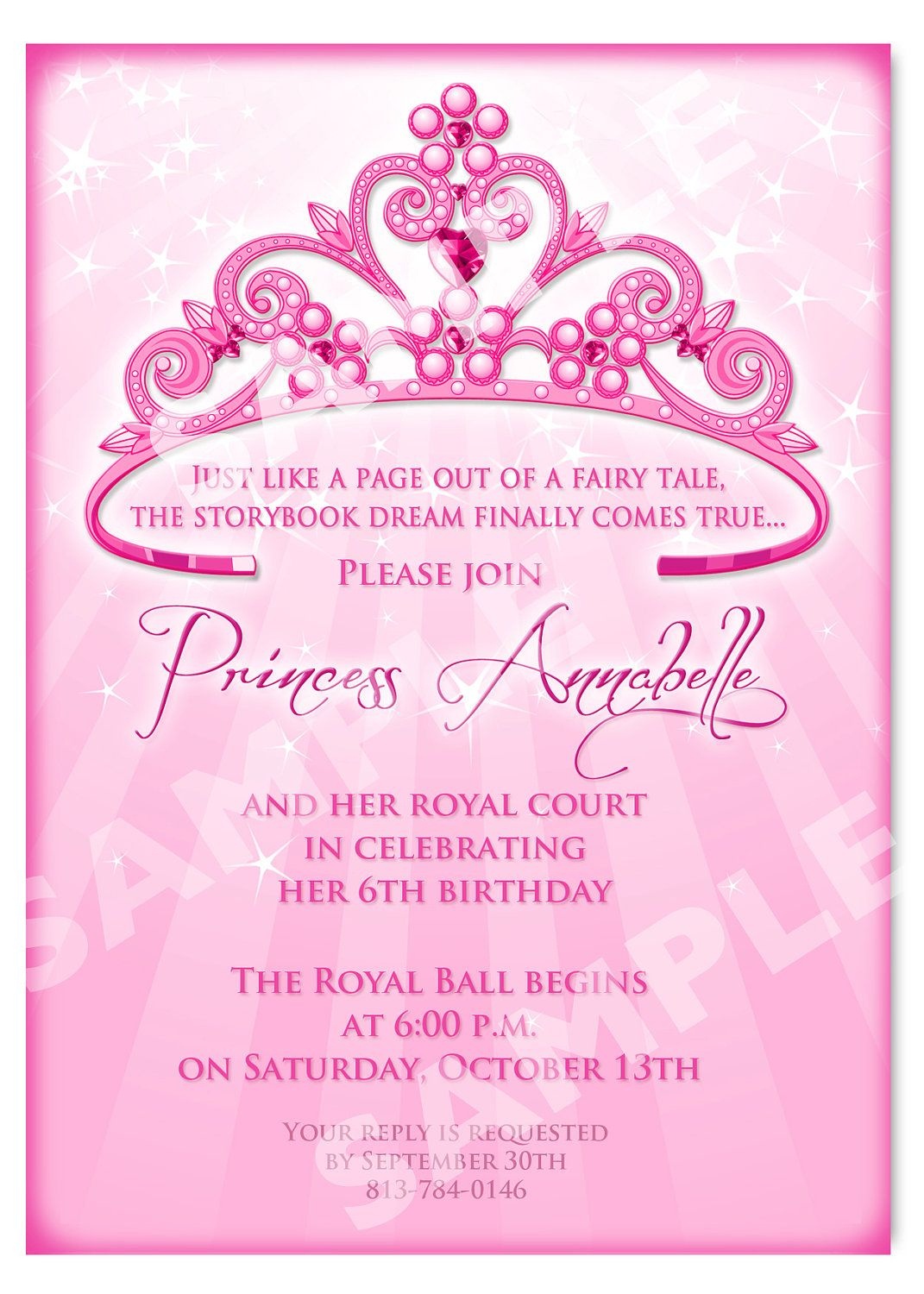Click On The Free Printable Princess Party Invitation Template To - Free Printable Princess Invitation Cards