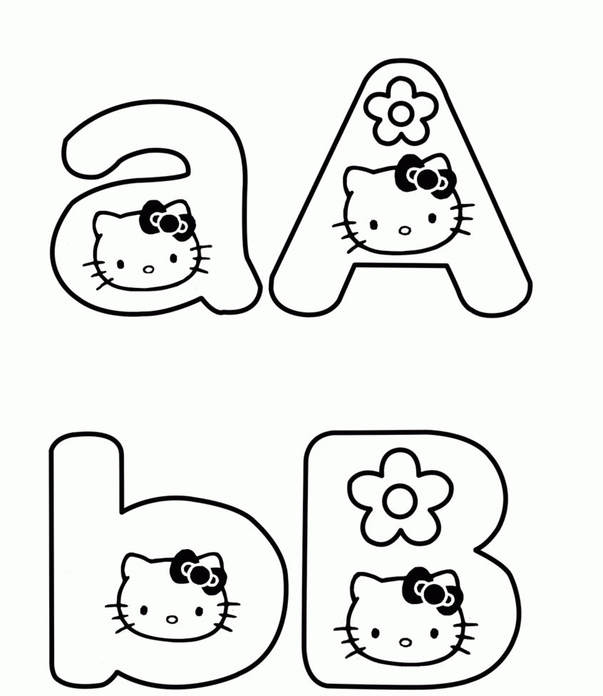 Coloring Pages Ideas: Printable Letter Coloring Pages Remarkable - Free Printable Hello Kitty Alphabet Letters
