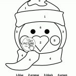 Colornumber Cute Penguin Coloring Page For Kids, Education   Free Preschool Coloring Sheets Printables