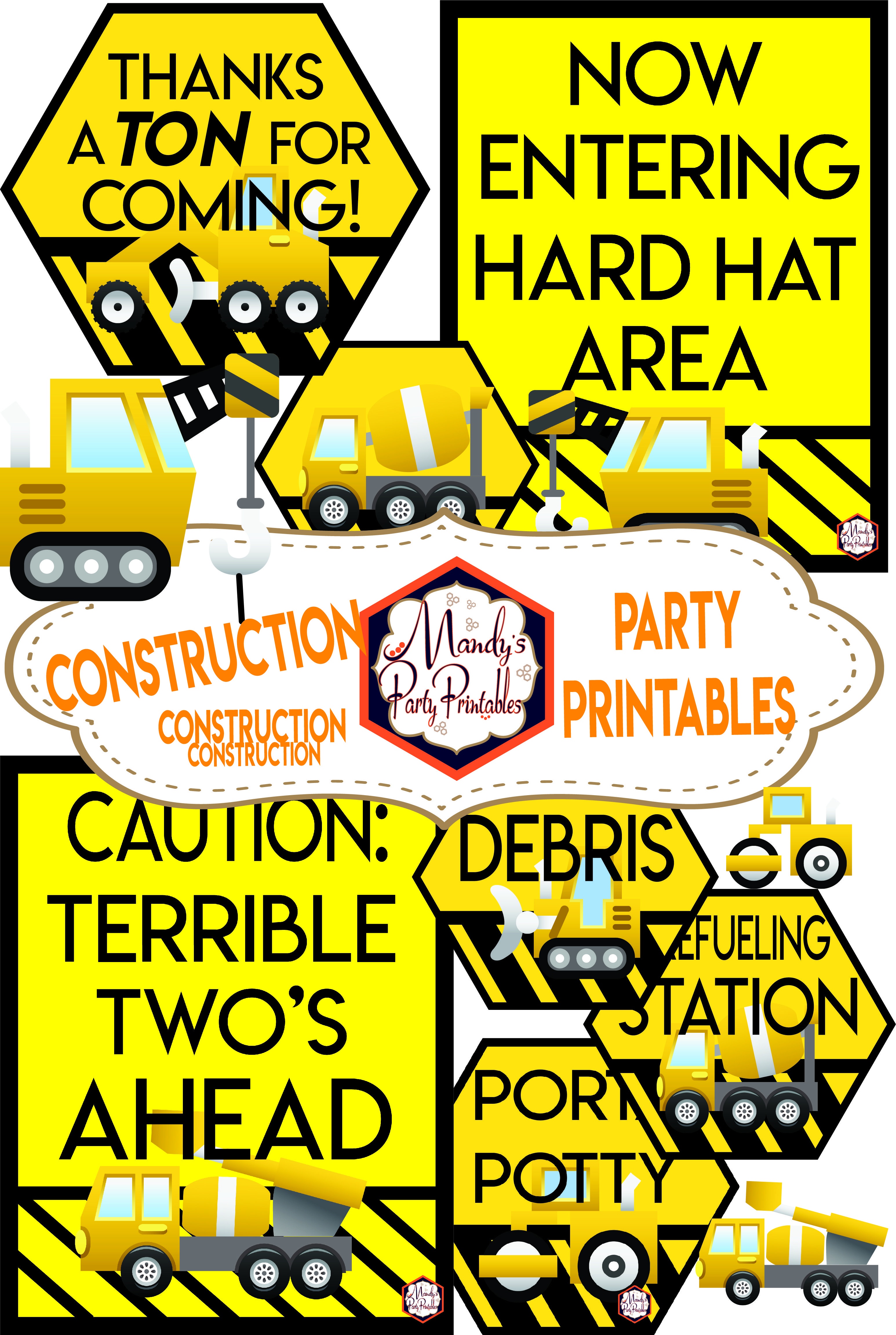 Construction Birthday Party Printables | Free Construction Party - Free Construction Party Printables