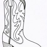 Cowgirl Boots Coloring Pages. Boot Zum Ausmalen Schnelles Boot   Free Printable Cowboy Boot Stencil