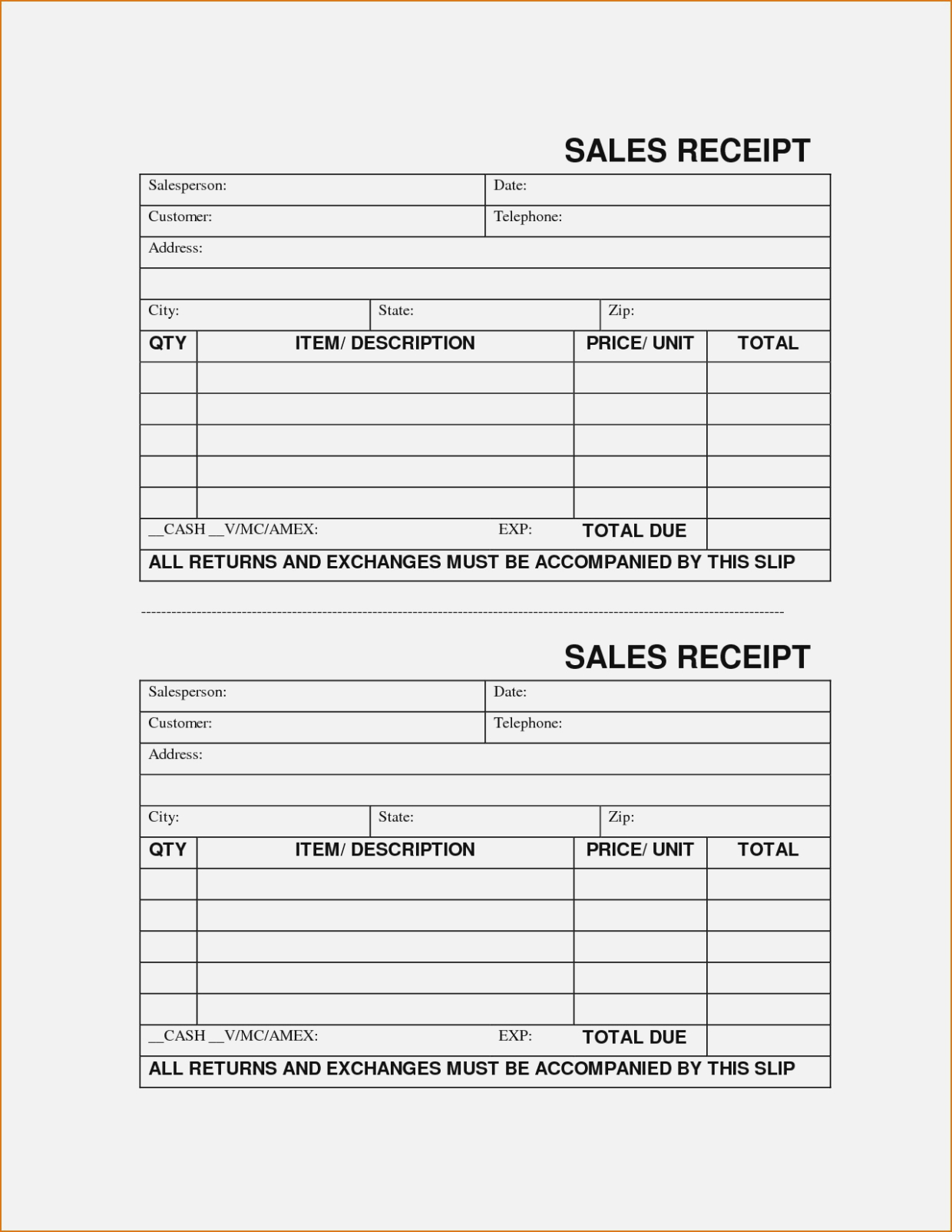 free sales receipt template word pdf eforms 8 best images of