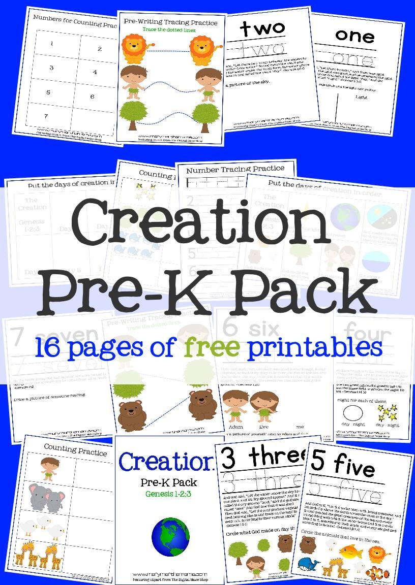 Creation Bible Story For Preschoolers Activity Pack – Mary Martha Mama - Free Printable Stories For Preschoolers