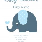 Cute Elephant Baby Shower Invitation Template | Free Invitation   Free Printable Baby Boy Cards