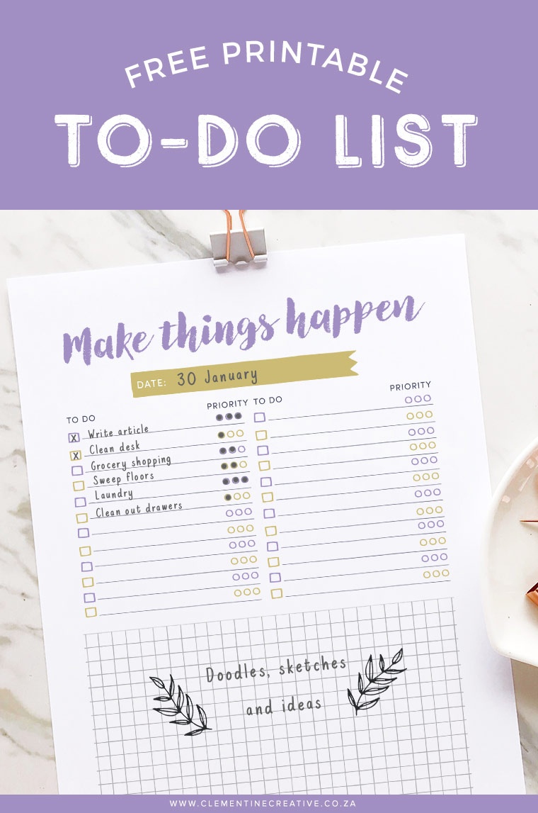 Cute Free Printable To-Do List {With Space For Doodles} - Free Printable List Paper