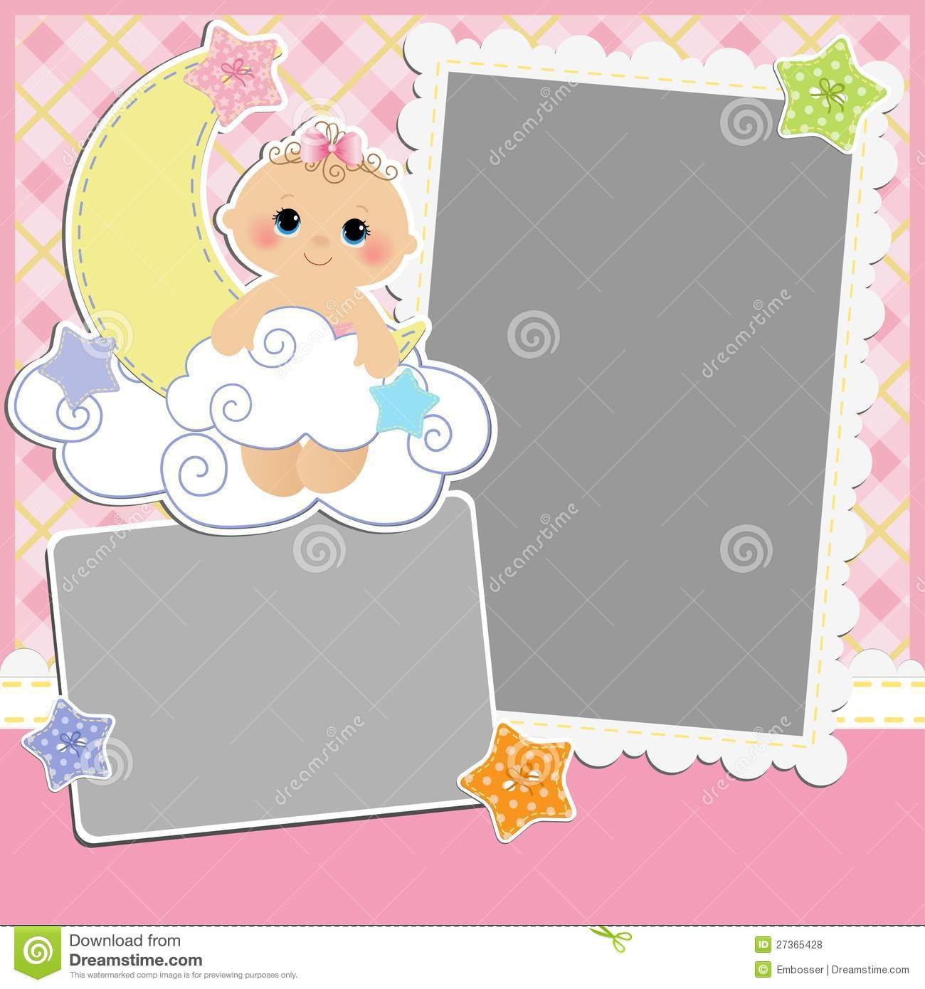 Cute Template For Baby's Card Stock Vector - Illustration Of Album - Free Printable Baby Cards Templates