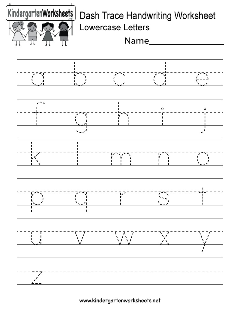 Dash Trace Handwriting Worksheet - Free Kindergarten English - Free Handwriting Printables