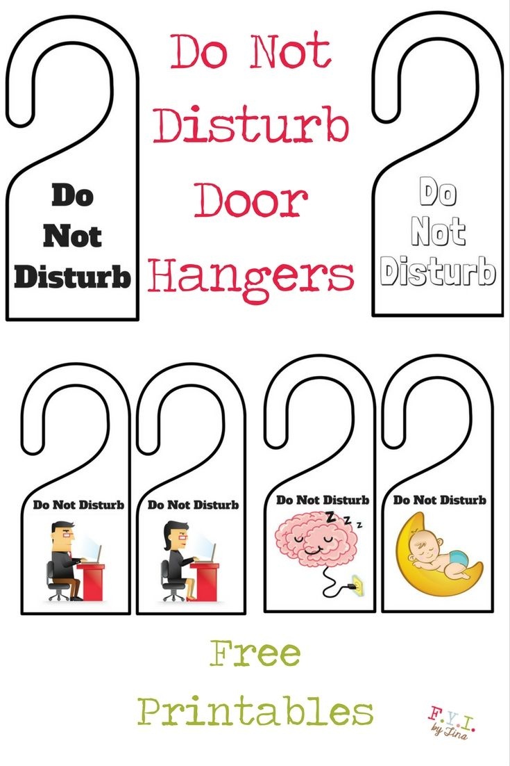 Do Not Disturb Door Hanger - Free Printable • Fyitina - Free Printable Door Knob Hanger Template