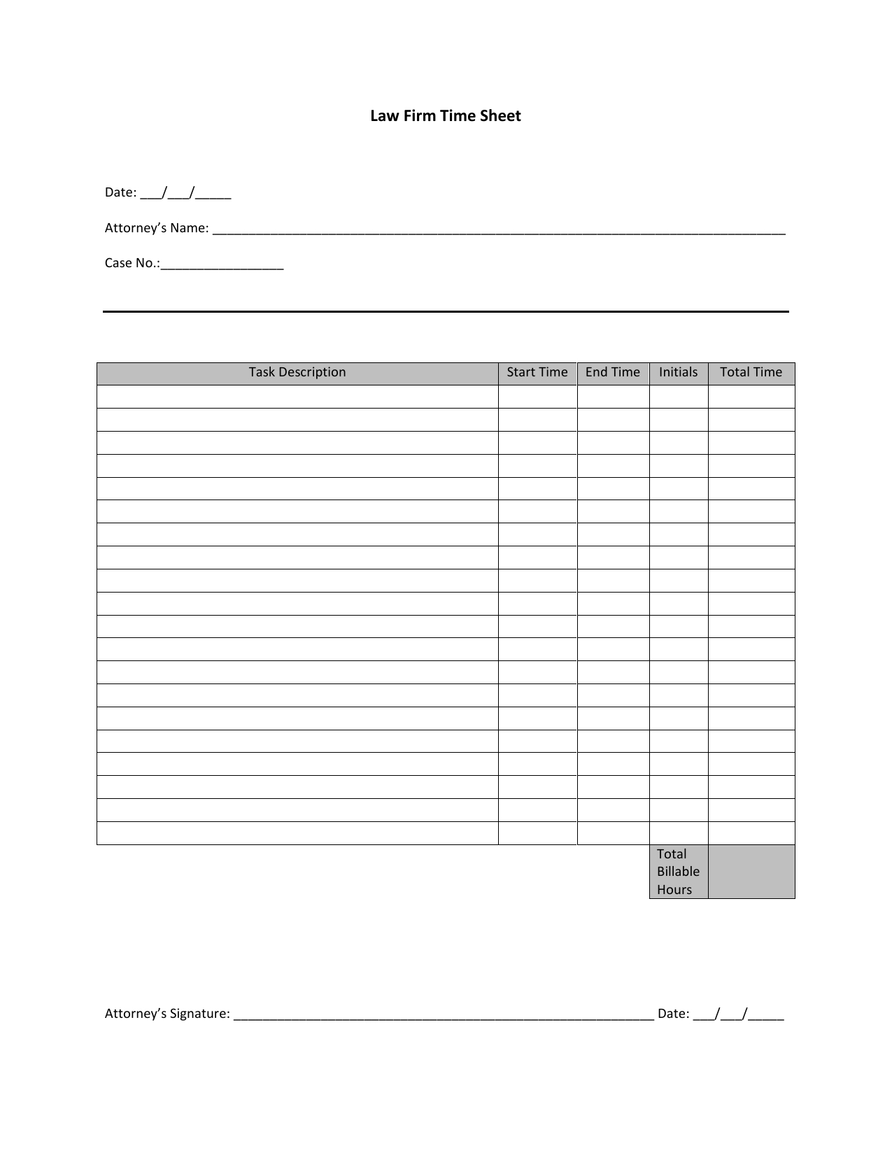 Download Attorney Timesheet Template | Excel | Pdf | Rtf | Word - Free Printable Attorney Timesheets
