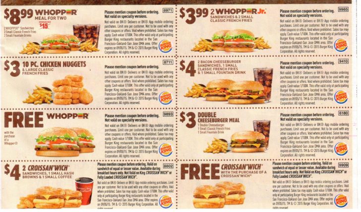 Burger King Free Coupons Printable