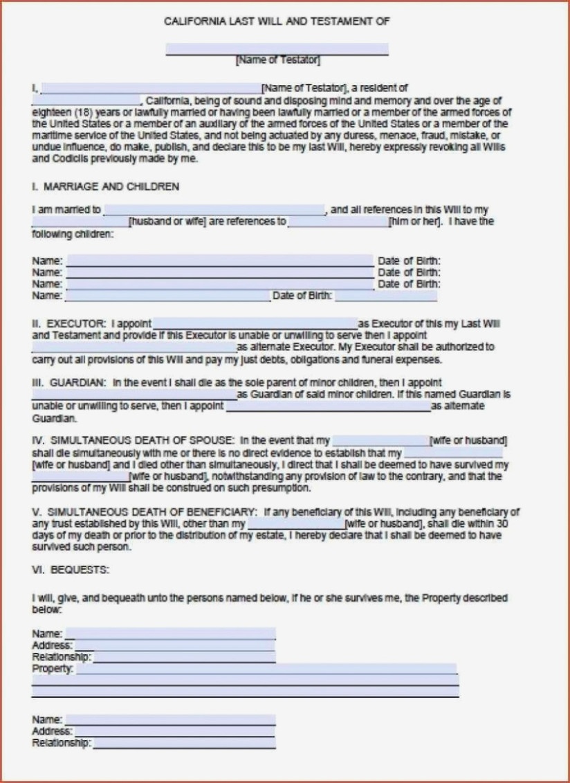 Download Free 13 Florida Last Will And Testament Form – Generate - Free Printable Will Forms Download