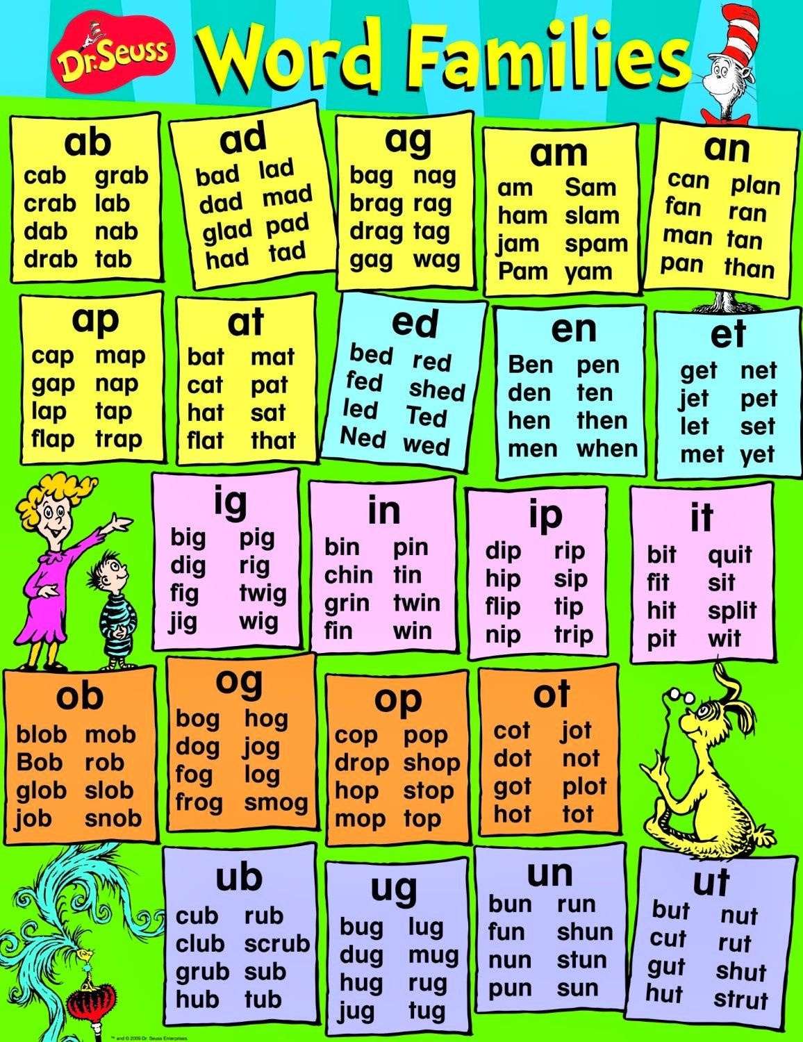 Dr. Seuss Free Activities And Other Resources For Kids | Kid - Free Printable Word Family Poems