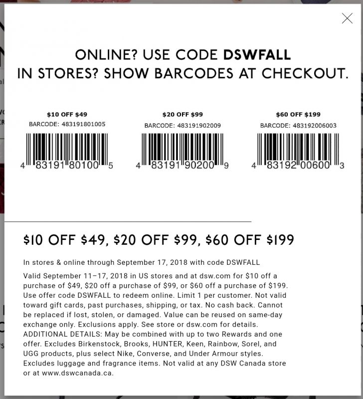 Free Printable Coupons For Dsw Shoes
