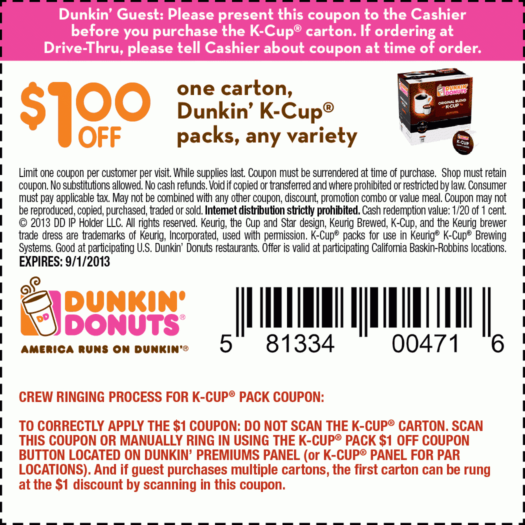 Dunkin Donuts Coffee Coupons | Coupon Codes Blog - Free Coffee Coupons Printable