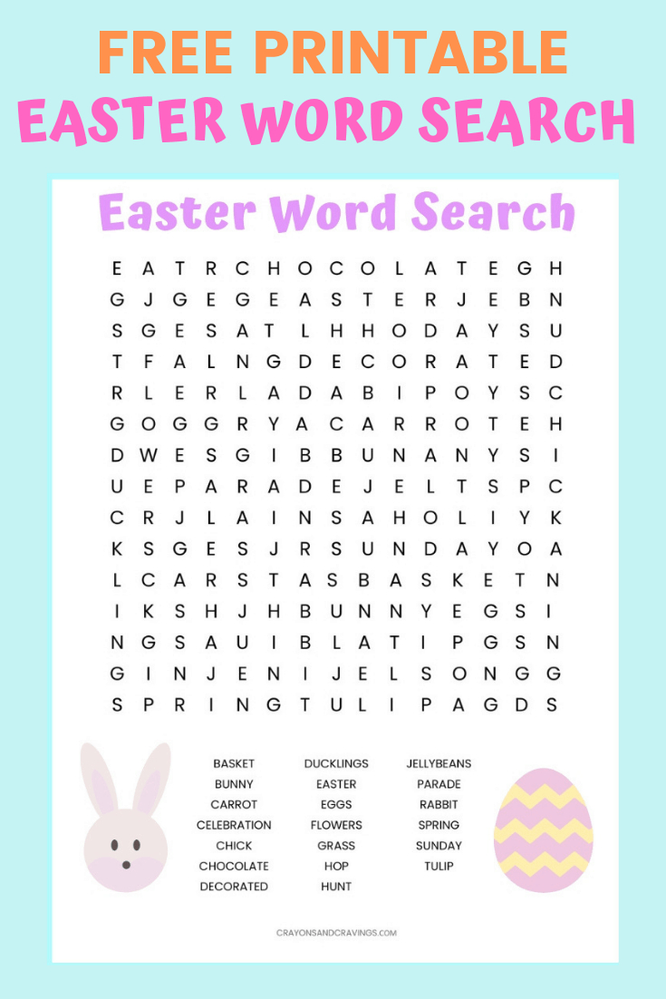 Easter Word Search Free Printable Worksheet For Kids - Word Search Free Printables For Kids