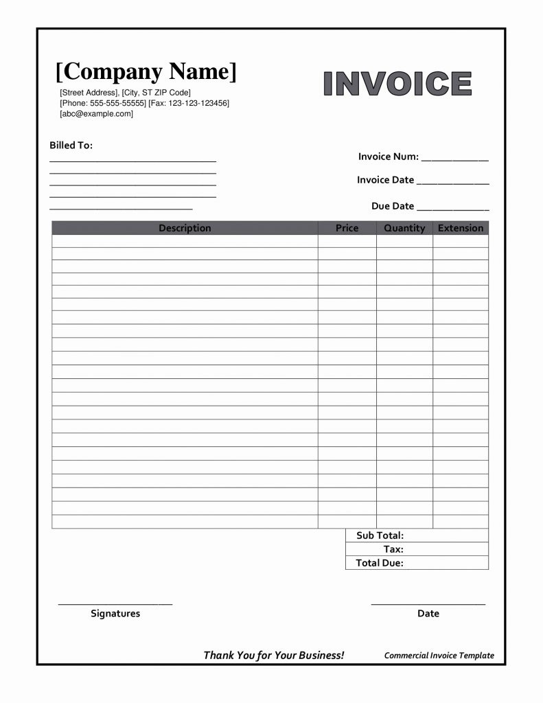 printable invoices