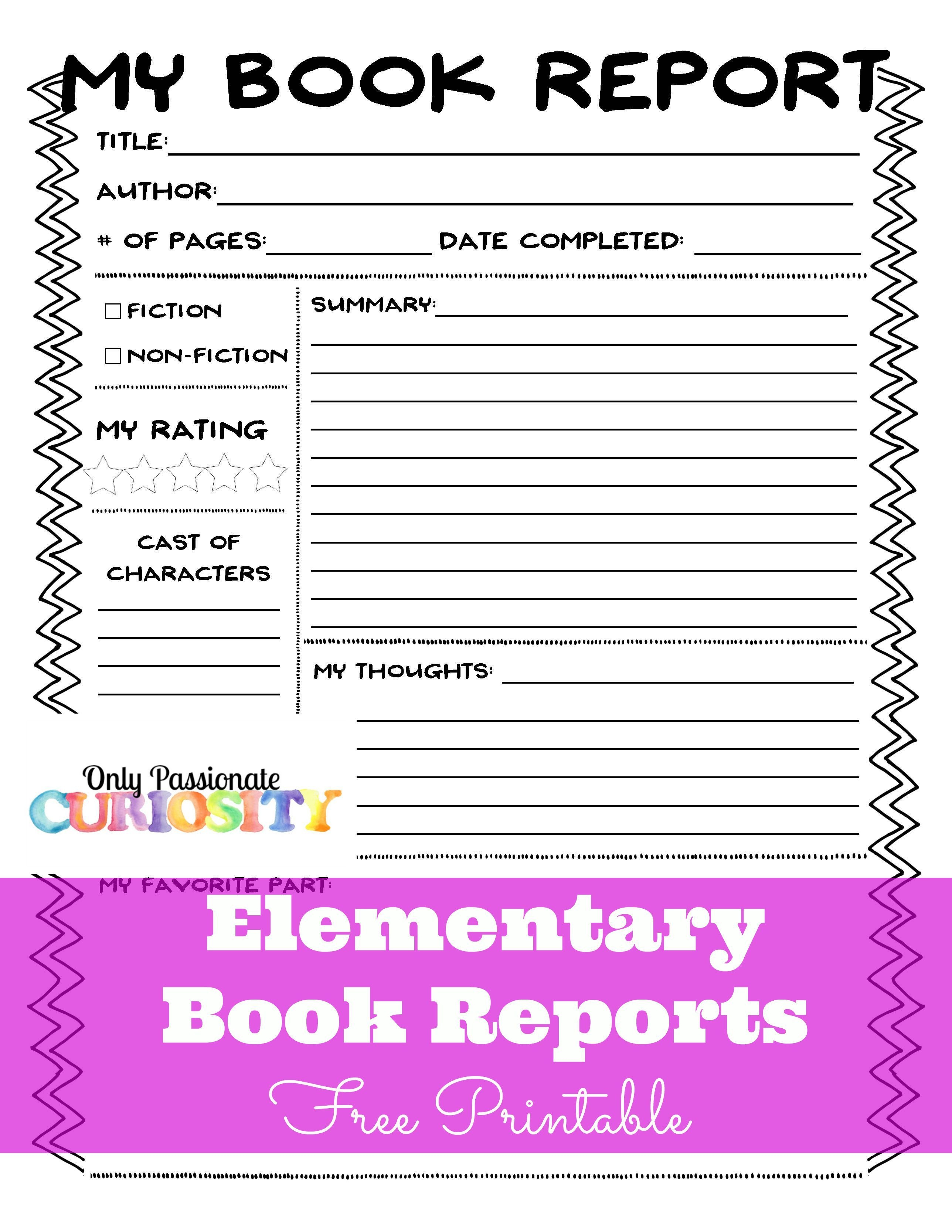 Elementary Book Reports Made Easy | Homeschooling | Book Report - Free Printable Book Report Forms For Elementary Students