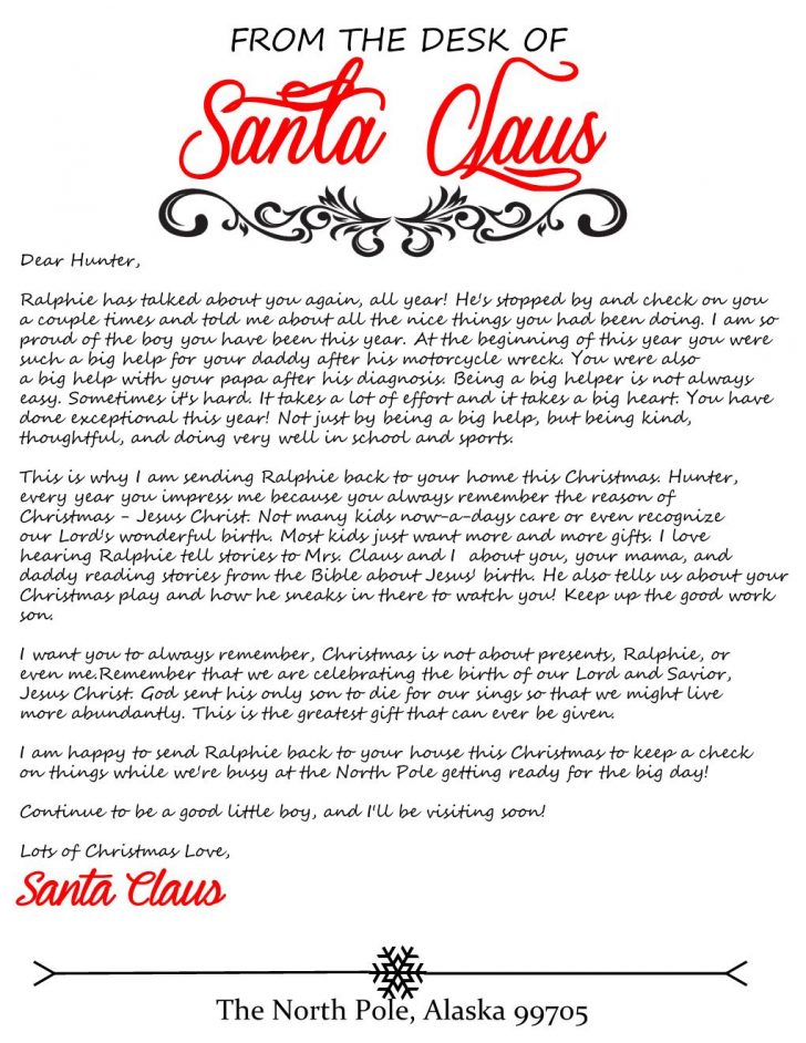 Free Personalized Printable Letters From Santa Claus