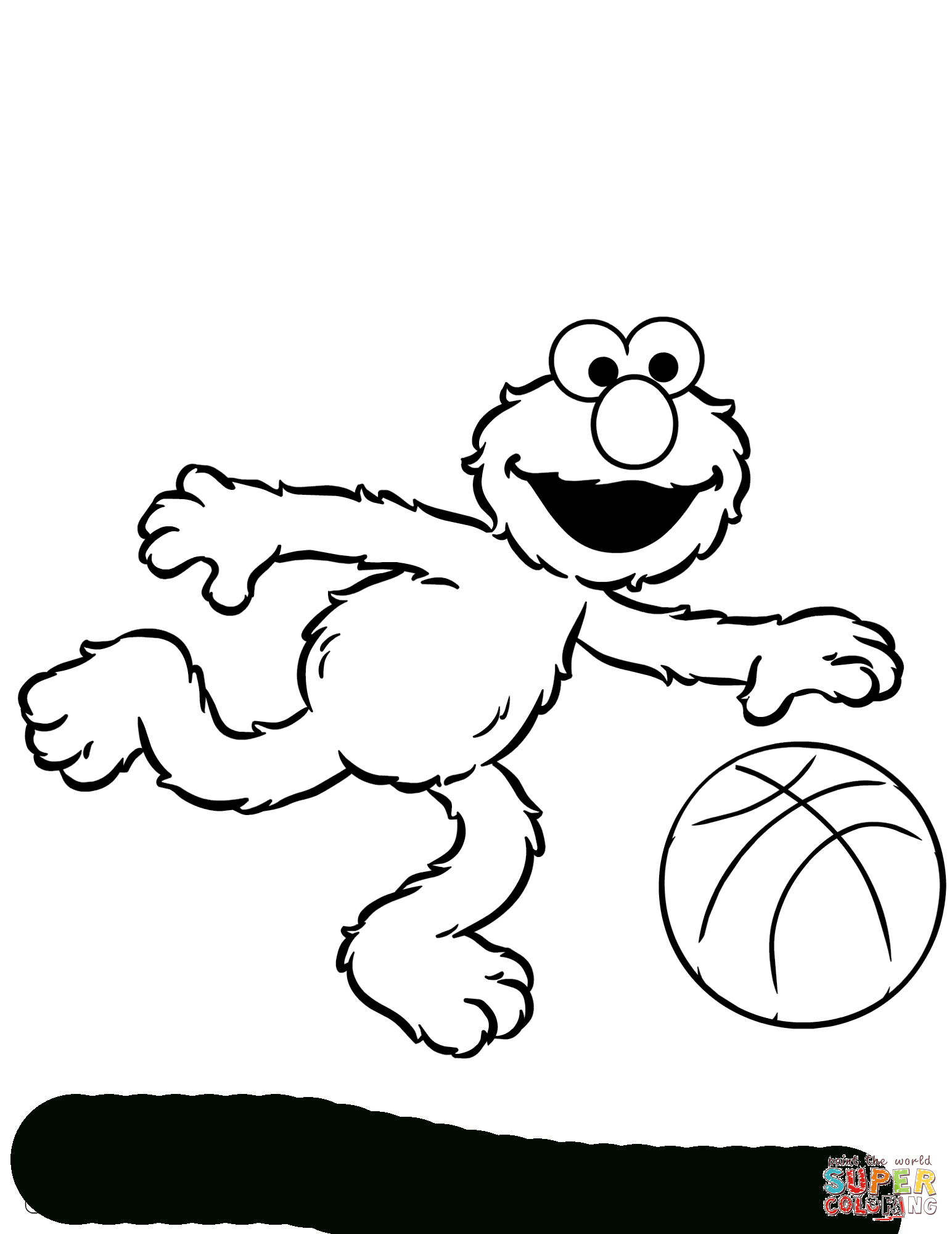 Elmo Plays Basketball Coloring Page | Free Printable Coloring Pages - Elmo Color Pages Free Printable