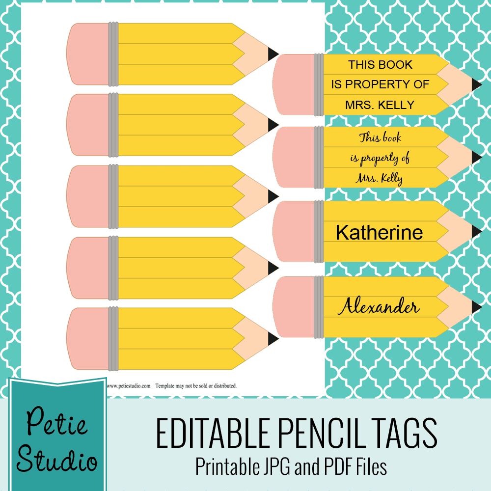 Exclusive Free Printables | Hospitality-Pta | Pencil Labels - Free Printable Crayon Name Tags