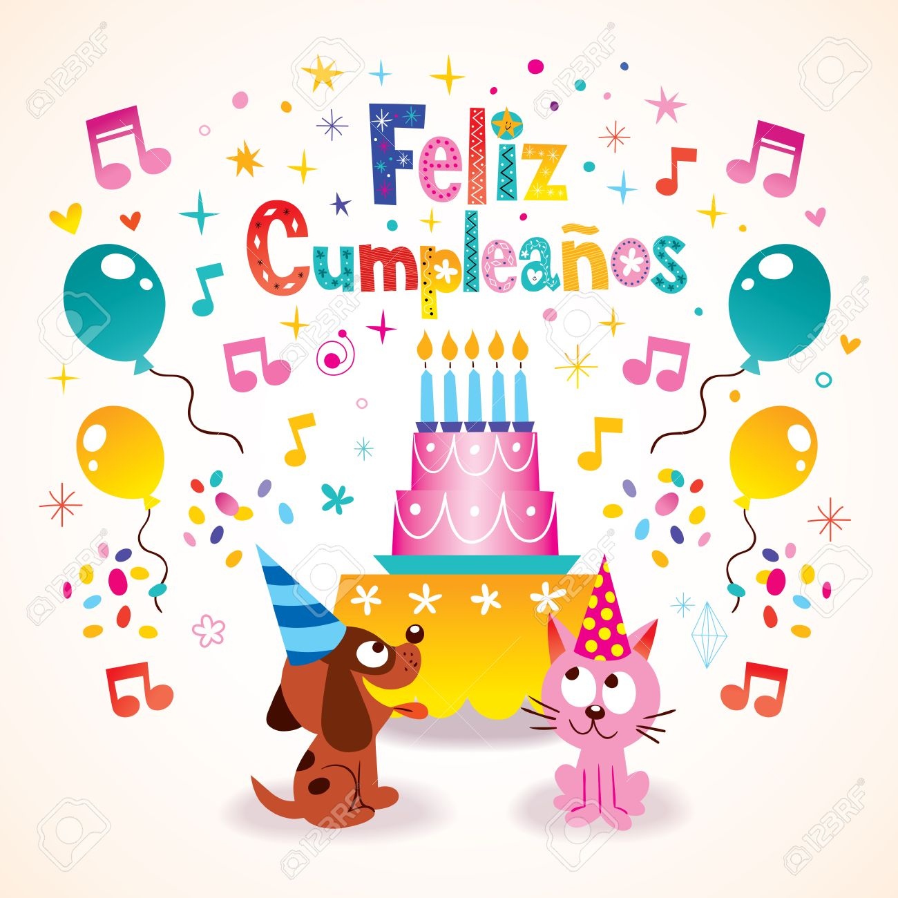 Feliz Cumpleanos - Happy Birthday In Spanish Greeting Card Royalty - Free Printable Happy Birthday Cards In Spanish