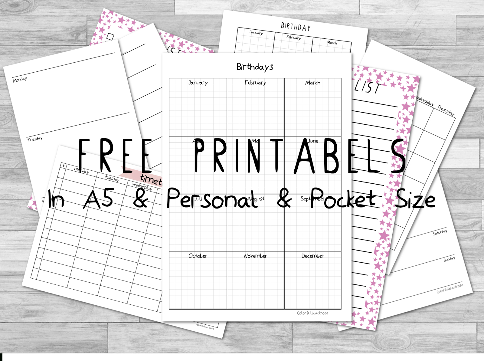 Filofax | Free Printables | Colorfulblackrose - Free Filofax Printables