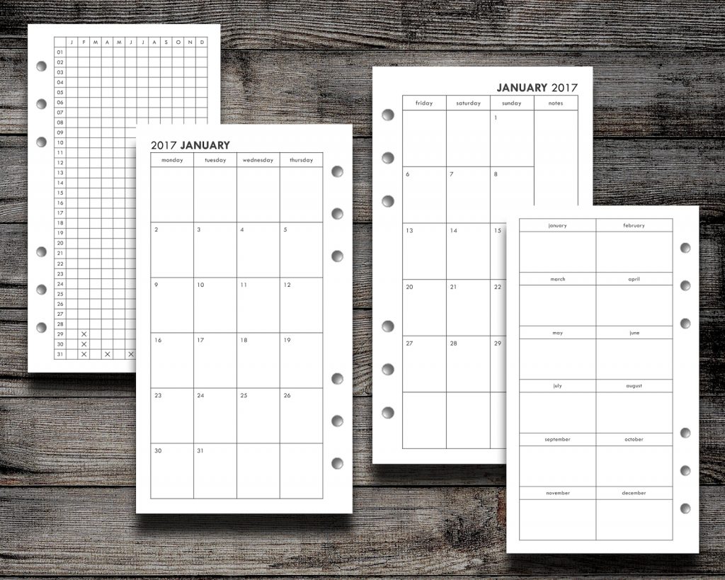 Filofax Freebie 2017 Month On Two Page Personal Pocket And Half 