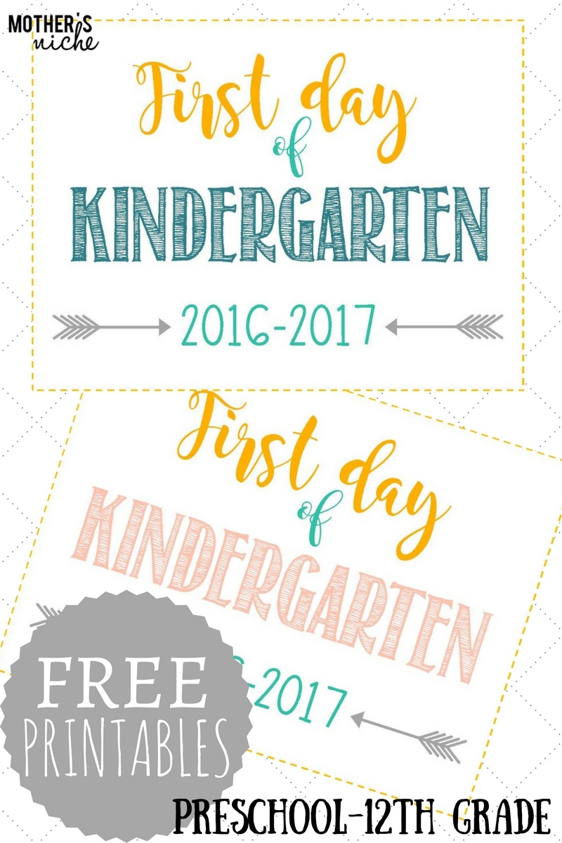 First Day Of School Signs: Free Printables *pre-School- 12Th Grade* - Free First Day Of School Printables