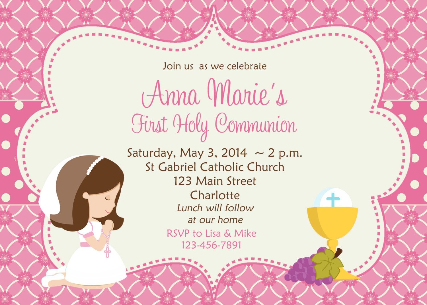 First Holy Communion Invitation Cards Free | Amber&amp;#039;s Communion Ideas - Free Printable First Communion Invitation Cards