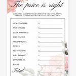 Floral Watercolor Baby Shower Price Is Right Printable   Printable   Price Is Right Baby Shower Game Free Printable