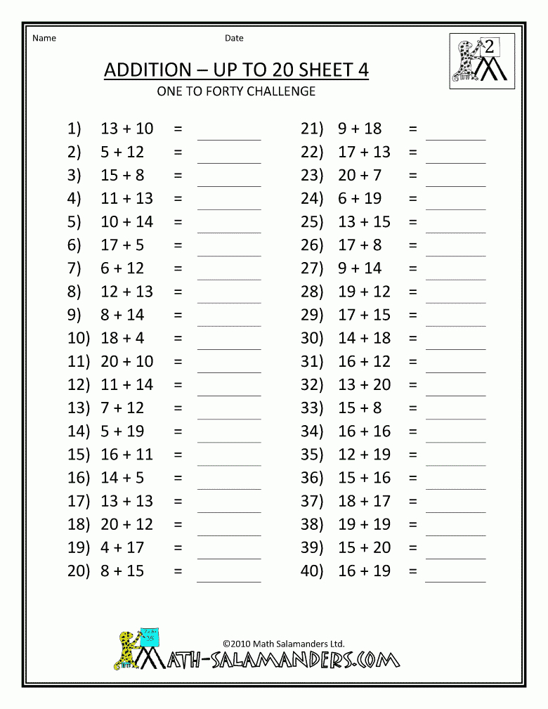 Free Addition Printable Worksheets | Free-Printable-Addition - Free Printable 3Rd Grade Worksheets