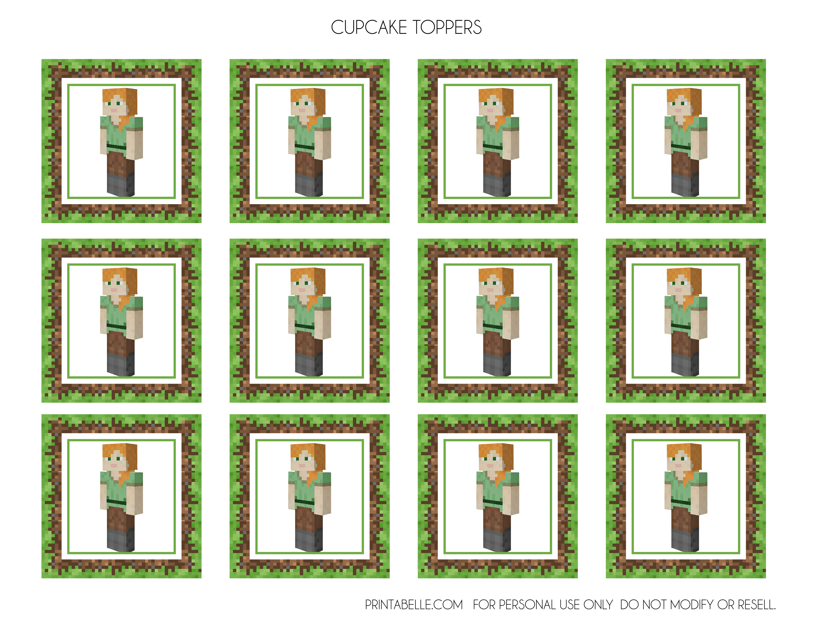 Free Awesome Alex Minecraft Printables For Girls | Catch My Party - Free Minecraft Printables