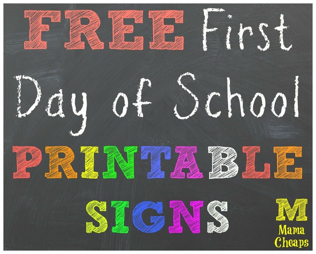 Free Back To School Printable Chalkboard Signs For First Day Of - Free Printable First Day Of Preschool Sign