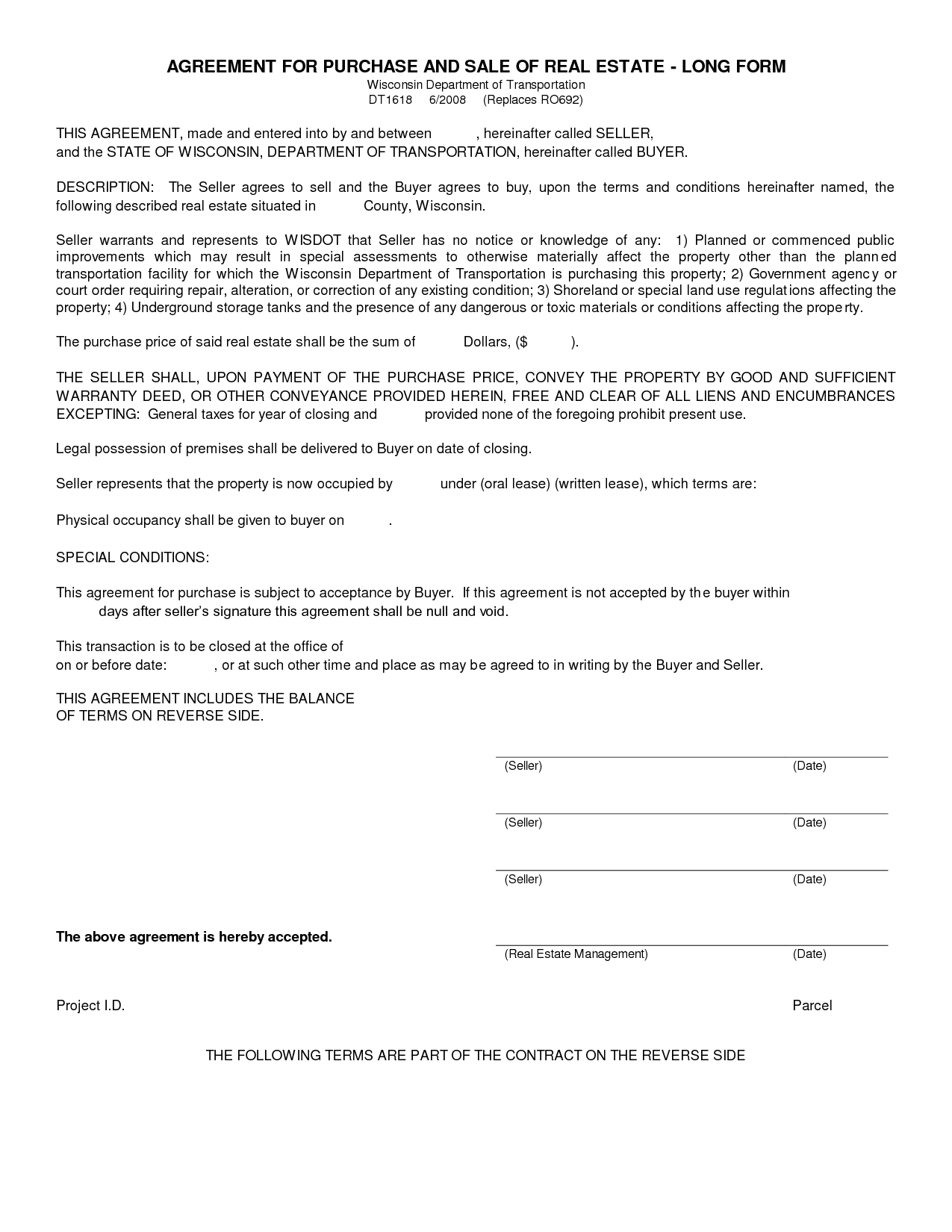 Free Blank Purchase Agreement Form Images - Agreement To Purchase - Free Printable Purchase Agreement Forms