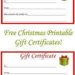 Free Christmas Printable Gift Certificates | Gift Ideas | Christmas   Free Printable Gift Certificate Templates For Massage