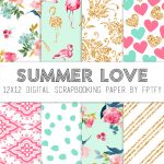 Free Digital Scrapbook Paper Summer Love | My Printables | Papel Del   Free Printable Scrapbook Paper