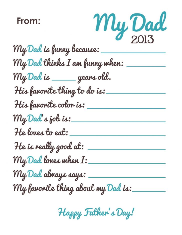 Free Preschool Fathers Day Printables