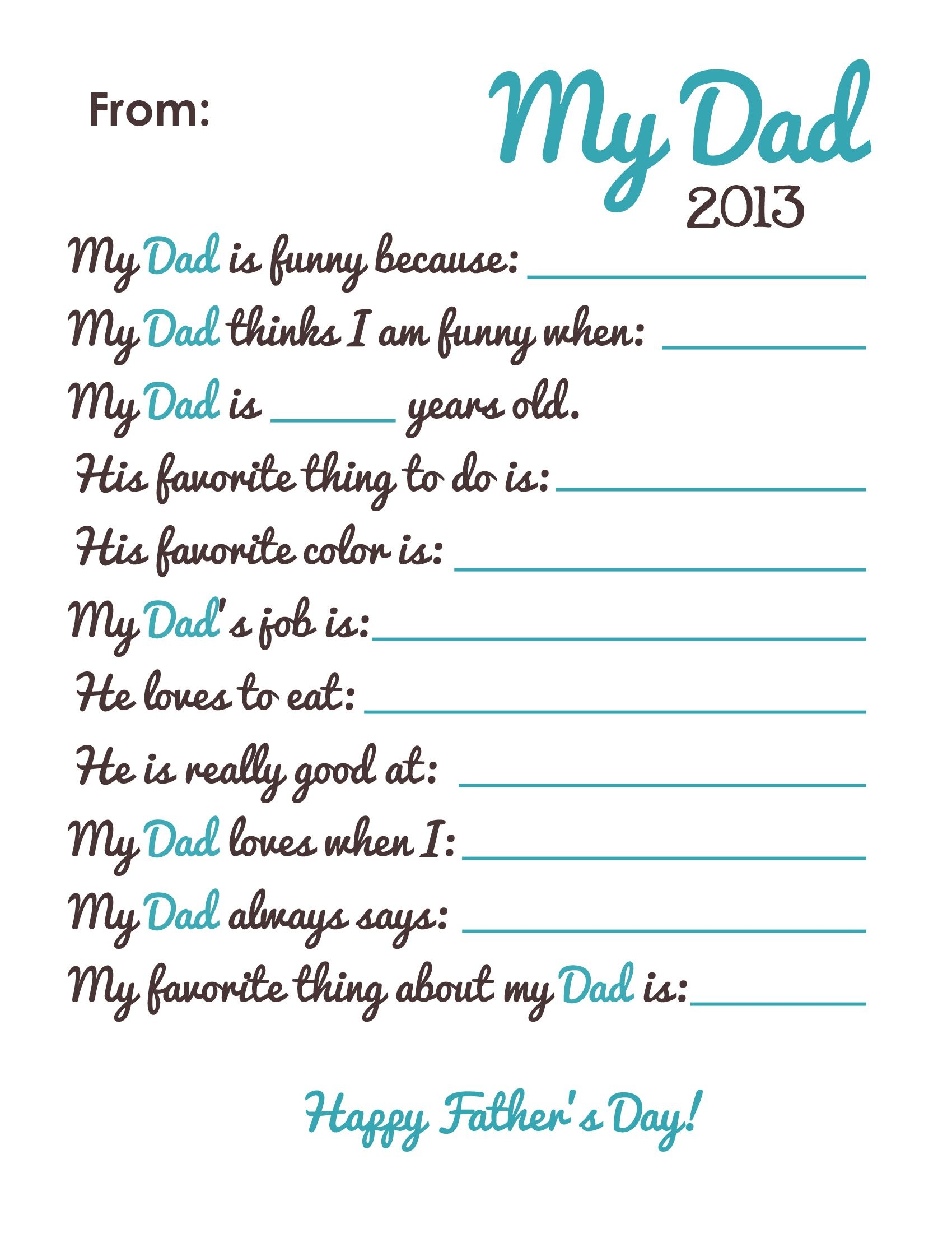 Free Fathers Day Printable | It&amp;#039;s Preschool (Song) Prek - Free Preschool Fathers Day Printables