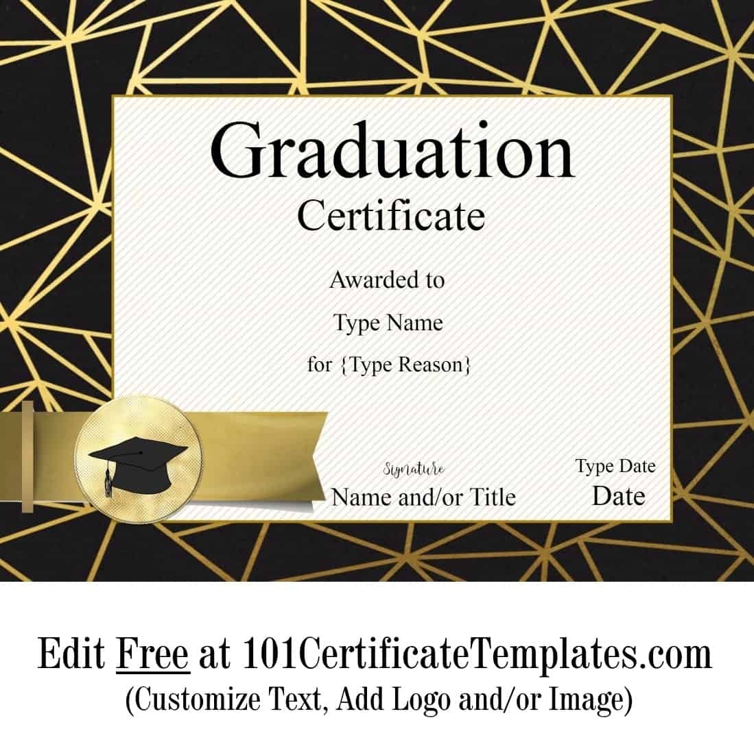 Free Graduation Certificate Template | Customize Online &amp;amp; Print - Free Printable Graduation Certificates Templates